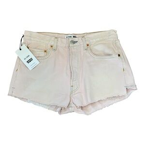 RE/DONE High Rise Cut Off Cotton Denim Jean Short Shorts All Button Fly Size 26